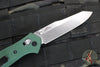 Benchmade Osbourne Satin Reverse Tanto Green w Purple Backspacer Axis lock folder 940