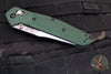 Benchmade Osbourne Satin Reverse Tanto Green w Purple Backspacer Axis lock folder 940