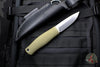 Benchmade Puukko Fixed Blade OD Green Handle Leather Sheath Model 200