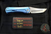 Borka Blades SBHF Tanto Chisel Ground Custom Folder Blue with Hand Rubbed Satin Blade