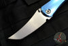 Borka Blades SBHF Tanto Chisel Ground Custom Folder Blue with Hand Rubbed Satin Blade