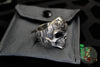 Borka Blades Silver Skull Ring- "Who Dares Wins" - Various Sizes