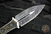 Borka Custom SBD- Double Edge Dagger- 2Saints Skull Custom Handle Scales- Urban Camo Full Serrated Blade