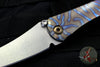 Borka Blades SBHF Tanto Chisel Ground Custom Folder Flamed Titanium with Hand Rubbed Satin Blade
