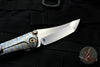 Borka Blades SBHF Tanto Chisel Ground Custom Folder Flamed Titanium with Hand Rubbed Satin Blade