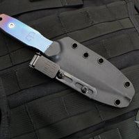 Blackside Customs Phase 7- Double Edge Dagger - Black Boomerang Damascus with Flamed Titanium Scales BSC-P7-FLTI-DAMASCUS