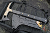 Blackside Customs Rykochet- Tomahawk- Black PVD Finished- Black G-10 Handle Scale- Bronzed Titanium Head Scales- Titanium Hardware BSC-T-BLK-BLKG10-BRTI