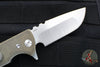 Chaves Knives T.A.K. Flipper - Drop Point- OD Green Micarta Scales