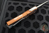 Heretic Colossus OTF Auto- Single Edge- Root Beer Handle- Stonewash Plain Edge H039-2A-RB