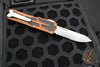 Heretic Colossus OTF Auto- Single Edge- Root Beer Handle- Stonewash Part Serrated Edge H039-2B-RB