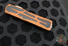 Heretic Colossus OTF Auto- Single Edge- Root Beer Handle- Stonewash Part Serrated Edge H039-2B-RB