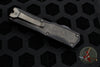 Heretic Custom Colossus OTF Auto- Double Edge- Black with Fat Carbon Black Dunes Inlay- Baker Forge Damascus Blade