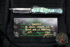 Heretic Custom Colossus OTF Auto- Tanto Edge- Black Handle with Abalone Inlay- Cracked Ice Finished Blade