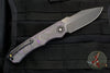 Heretic Wraith OTS Auto- Single Edge- Purple Camo Carbon Fiber Handle- DLC Black Bolster Two Tone DLC Blade H000-6A-PUCF