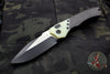 Heretic Wraith OTS Auto Single Edge Carbon Fiber Handles Jade G-10 Bolster Black Battleworn Blade H000-8A-JADE