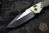 Heretic Wraith OTS Auto Single Edge Carbon Fiber Handles Jade G-10 Bolster Black Battleworn Blade H000-8A-JADE
