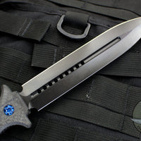 Heretic Nephilim Double Edge Fixed Blade - DLC Black  with Carbon Fiber Scales H003-6A-CF Blue HW