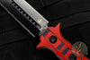 Heretic Nephilim Double Edge Fixed Blade - Black DLC with Red/Black G-10 Scales H003-6A-REDBLK