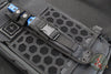Heretic Nephilim Double Edge Fixed Blade Knife - Double Edge- Battleworn Black Full Serrated Blade with Blue/Black G-10 Scales H003-8C-BLU/BLK