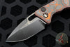 Heretic Knives Medusa Auto Knife Orange Camo Carbon Fiber Handles - Tanto Edge Two Tone Black DLC Blade H011-6A-ORCF