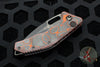 Heretic Knives Medusa Auto Knife Orange Camo Carbon Fiber Handles - Tanto Edge Two Tone Black DLC Blade H011-6A-ORCF
