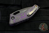 Heretic Knives Medusa Auto Knife Purple Camo Carbon Fiber Handles - Tanto Edge Two Tone Black DLC Blade H011-6A-PUCF