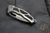 Heretic Knives Medusa Auto Knife DLC Titanium Handles with Ray Skin Inlay- Tanto Edge Battleworn DLC Blade H011-6A-Ti/Ray