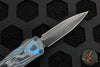 Heretic Manticore-S OTF Knife- Double Edge- Blue Ano/Blue Camo Carbon Handle- Black DLC Blade H024-6A-BLU/CF