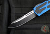 Heretic Colossus OTF Auto- Single Edge- Blue Handle- Two-Tone Black Plain Edge H039-10A-BLU