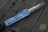 Heretic Colossus OTF Auto- Single Edge- Blue Handle- Two-Tone Black Plain Edge H039-10A-BLU