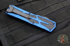 Heretic Colossus OTF Auto- Single Edge- Blue Handle- Two-Tone Black Plain Edge H039-10A-BLU