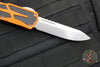 Heretic Colossus OTF Auto- Single Edge- Orange Handle- Stonewash Plain Edge H039-2A-ORG