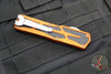 Heretic Colossus OTF Auto- Single Edge- Orange Handle- Stonewash Plain Edge H039-2A-ORG