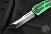 Heretic Colossus OTF Auto- Tanto Edge- Green Handle- Two-Tone Battle Black Plain Edge H040-14A-GRN