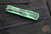 Heretic Colossus OTF Auto- Tanto Edge- Green Handle- Two-Tone Battle Black Plain Edge H040-14A-GRN