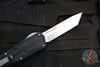 Heretic Colossus OTF Auto- Tanto Edge- Black Handle- Stonewash Plain Edge H040-2A