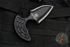 Heretic Sleight Double Edge Fixed Blade - Black Aluminum With Stonewash Plain Edge H050-2A