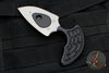 Heretic Sleight Double Edge Fixed Blade - Black Aluminum With Stonewash Plain Edge H050-2A