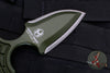 Heretic Sleight Double Edge Fixed Blade - Green Aluminum With Battleworn Plain Edge H050-5A-GRN