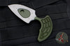 Heretic Sleight Double Edge Fixed Blade - Green Aluminum With Battleworn Plain Edge H050-5A-GRN