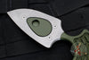 Heretic Sleight Double Edge Fixed Blade - Green Aluminum With Battleworn Plain Edge H050-5A-GRN