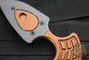 Heretic Sleight Double Edge Fixed Blade - Bronze Aluminum With Black Plain Edge H050-6A-BRZ
