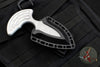 Heretic Sleight Double Edge Fixed Blade - Blizzardworn White Aluminum With Battleworn Black Plain Edge H050-8A-BLIZZARD