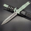 Heretic Nephilim Double Edge Fixed Blade - Battleworn with Jade G-10 Scales H003-5A-JADE