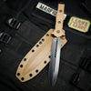 Heretic Nephilim Double Edge Fixed Blade - Battleworn Black with FDE G-10 Scales H003-8A-FDE