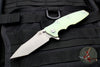 Hinderer Eklipse 3.5" Tanto Translucent Green G-10 Battle Blue Handle Working Finish Blade Tri-Way Pivot System