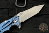 Hinderer Eklipse 3.5" Tanto Translucent Green G-10 Battle Blue Handle Working Finish Blade Tri-Way Pivot System