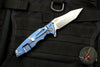 Hinderer Eklipse 3.5" Tanto Black G-10 Stonewash Blue Handle Stonewash Finished Blade Tri-Way Pivot System