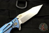 Hinderer Eklipse 3.5" Tanto Black G-10 Stonewash Blue Handle Stonewash Finished Blade Tri-Way Pivot System