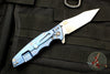 Hinderer Eklipse 3.5" Tanto Translucent Green G-10 Stonewash Blue Handle Stonewash Finished Blade Tri-Way Pivot System